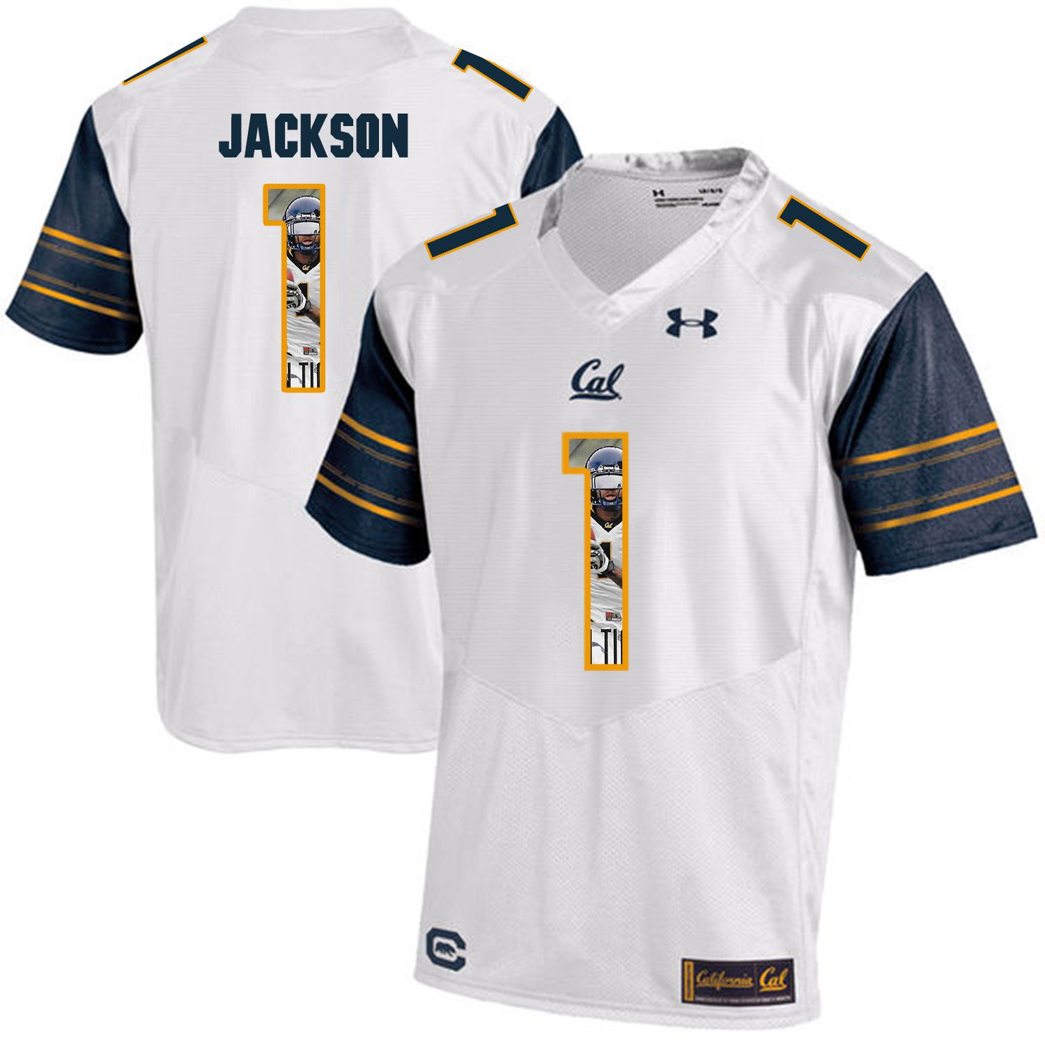 Men California Golden Bears #1 DeSean Jackson White Customized NCAA Jerseys1->customized ncaa jersey->Custom Jersey